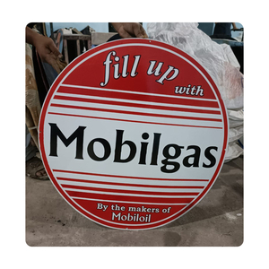 Letreros de Metal de hojalata Vintage de estilo antiguo, logotipo impreso personalizado, tablero de letrero de estación de combustible de Gas, pintura chapada al por mayor, uso al aire libre a granel - Product Image 2