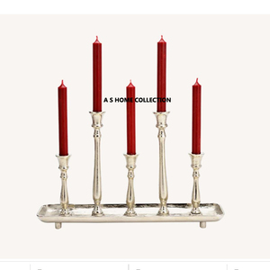 Four Compartment Design Aluminum Metal Gold Plated Candle Holder for Christmas <b>Decor</b> Candle Holder Fashion <b>Table</b> Use - Product Image 2