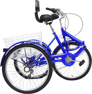 Triciclo Plegable para Adultos de 24 Pulgadas, 7 Velocidades, 3 Ruedas, Bicicleta de Carga, Cuadro de Acero de Alto Carbono, Sistema de Frenos con Engranajes Perfectos, con Cesta - Product Image 3