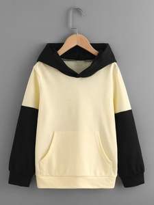 Sudadera con detalle de bolsillo y cordón de bloque de Color para mujer de talla grande de algodón en blanco de alta calidad más vendida - Product Image 5