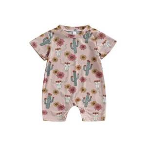 Newborn <b>Baby</b> Boy Girl Farm Outfit Romper <b>Jumpsuit</b> Short Sleeve One Piece Bodysuit Country Stuff Clothes - Product Image 5