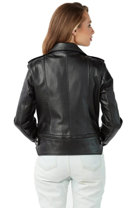 Chaqueta de Moto para Mujer, de Piel de Vaca Genuina, Transpirable, Impermeable, Ecológica, de Secado Rápido, con Cierre de Cremallera y Manga Larga - Product Image 3