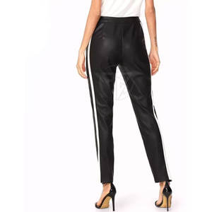 Pantalon en cuir PU doux au toucher, tissu durable, coupe régulière pour l'hiver, écologique, respirant, confortable, design de la taille - Product Image 2