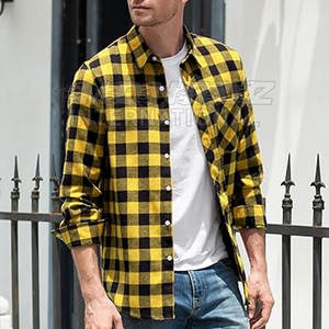 Otoño Invierno camisas de franela de corte moderno para hombres Slim Fit 100% algodón patrón colorido estilos de moda - Product Image 3