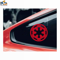 Autocollant mural en vinyle découpé rouge personnalisé avec logo Galactic Empire, imprimé UV, décoratif pour fenêtres, voitures, ordinateurs portables, livres, réutilisable