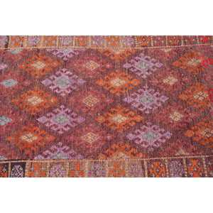 3x11.2 ft <b>Runner</b> Turkish Vintage Rug, <b>Red</b> Persian Wool Rug - Product Image 4