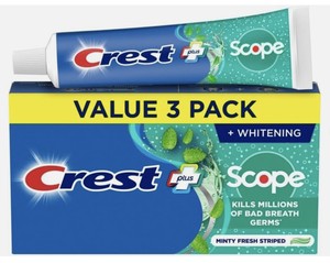Crest Plus Complete Scope <b>Toothpaste</b> Minty Fresh 5.4oz (153g) - Pack of 3 - Product Image 2