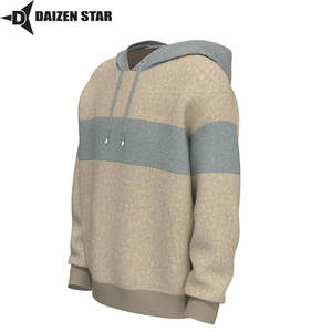 Wholesale Men's Winter Hooded Pullover 100% Cotton Eco-Friendly Breathable Windproof Casual Streetwear Solid Color Plain Dyed - Product Image 2