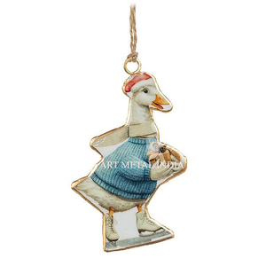 Ornements de Pâques en forme de canard de haute qualité suspendus pendentif en métal forgé décor de Noël - Product Image 1