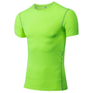 Vente en gros de t-shirts de compression de course à pied de basket-ball respirants de haute qualité pour hommes; broderie en tissu imprimé XL à séchage rapide - Product Image 2