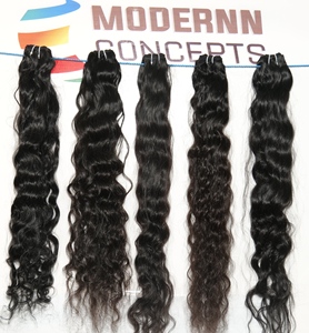 Extensiones de cabello vietnamita humano templo paquetes ondulados dobles trama de máquina India pura virgen natural de la mejor calidad - Product Image 6