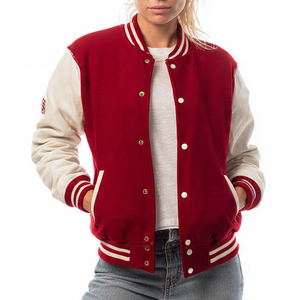 Chaqueta Varsity Holgada con Hombros Caídos para Mujer, Chaqueta Varsity Bordada Holgada para Mujer, Chaquetas Varsity Holgadas de Invierno para Mujer - Product Image 4