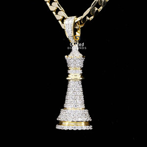 Petit pendentif Hip Hop entièrement glacé avec des diamants ronds en moissanite taillée en brillant en argent sterling 925 - Product Image 4