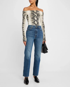 Pantalones vaqueros elásticos de cintura alta para mujer 100% Pantalones vaqueros de moda de alta calidad diseño vaqueros sólidos - Product Image 4