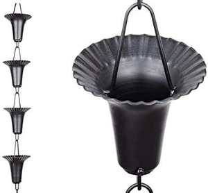 Chaîne de pluie de jardin à écoulement fluide pour gouttière de toit, chaîne suspendue décorative en métal pour extérieur - Product Image 5