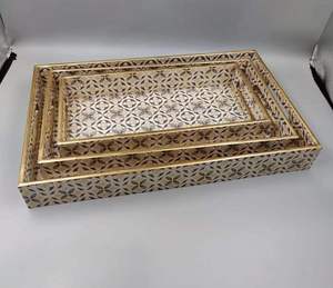 Nueva Bandeja Decorativa de Madera Hecha a Mano para Servir la Cena, Diseño Moderno con Acabado de Impresión Esmaltada, Bandeja para Servir para Uso en el Hogar y Hoteles - Product Image 6