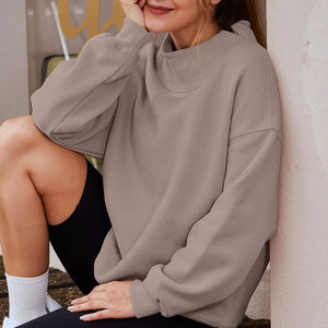 Sudadera con capucha informal para mujer europea americana, jersey de cuello alto de manga larga con parte superior de secado rápido y ligera - Product Image 1