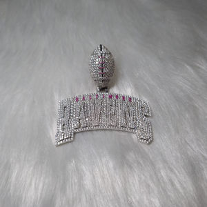 Colgante de nombre de Hip Hop de moda, Diamante cultivado en laboratorio personalizado, colgante de Diseño de Moda de Plata de Ley 925 helado para Unisex - Product Image 1