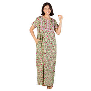 Chemise de nuit longue Evolve pour femme 100 % coton, super douce, décontractée, imprimée, pour dames - Product Image 4