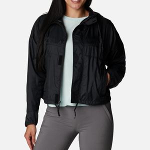 Chaqueta Deportiva Impermeable con Cremallera Negra Personalizable para Mujer, Talla Grande, con Capucha Larga, Cortavientos para Gimnasio, para Usar en Verano e Invierno - Product Image 6
