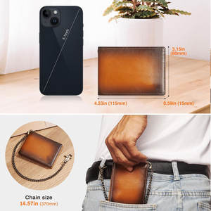 Nueva Cartera de Cuero de Venta en Línea, Nueva Cartera de Cuero Personalizada con Logotipo Ajustable, Cartera de Cuero Grabada Personalizada - Product Image 4