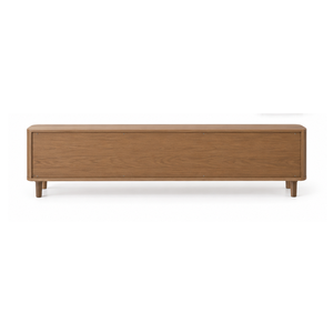 Mueble de TV Moderno de Madera Maciza con Puertas y Cajones Acanalados, Consola Media Larga y Baja para Sala de Estar, Muebles para el Hogar - Product Image 3