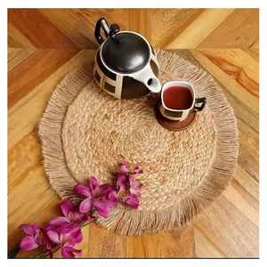 Top Selling Round <b>Placemats</b> for <b>Dining</b> <b>Tables</b> Woven Heat Resistant Jute Farmhouse Woven Natural Fabric Rustic Place Mats - Product Image 4