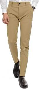 Pantalon Chino Robe Homme Coupe Slim Motif Droit Pantalon Léger Décontracté Taille Moyenne Stretch - Product Image 3