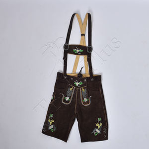 Short Lederhosen bavarois Oktoberfest personnalisé de haute qualité pour hommes Motif solide Cuir brodé Textiles en gros Cuir - Product Image 3