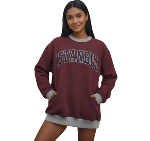 Sudadera de Cuello Alto Informal y Cómoda de Punto para Mujer, Estilo Urbano Personalizado - Product Image 1