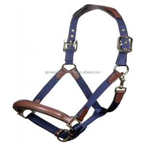 Licou de cheval en nylon de luxe, fait à la main, personnalisé, cuir marron, durable, avec finition en laiton, 10 pièces - Product Image 6