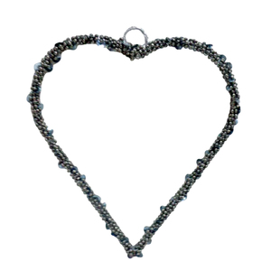 Fait à la main en vrac forme de coeur fer/perles noël suspendus ornement nickelé pour la maison vacances décoration de noël - Product Image 3