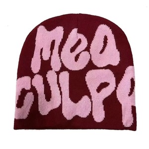 Gorro de punto con logotipo personalizado unisex, ropa de playa de moda para invierno suave y exteriores con decoración de párrafo Jacquard, letras multicolores - Product Image 6