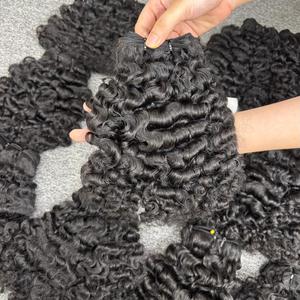Extensiones de cabello humano natural rizado birmano al por mayor en trama de la fuente de más alta calidad - Product Image 2