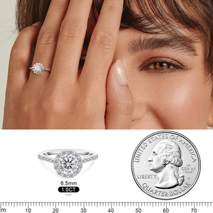 Anillo de Compromiso Vintage de Tres Piedras de Oro Blanco de 18 Quilates Kokan Planet para Mujer, Diamante Cultivado en Laboratorio, Accesorio de Joyería Personalizable - Product Image 2