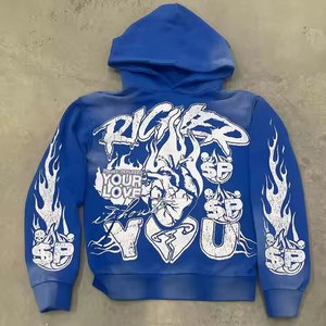 เสื้อมีฮู้ดโอเวอร์ไซส์พิมพ์ลายดิจิตัลแนวสตรีทแวร์ผ้าคอตตอน100% โลโก้ตามสั่ง - Product Image 1