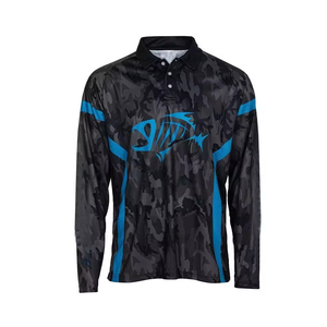 Camisetas de pesca de manga larga para hombre con sublimación personalizada a precio de fábrica, cómodas camisas transpirables de talla grande, protección UPF 50 - Product Image 4