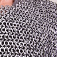 Tunique de cotte de mailles rivetée plate en acier doux de style médiéval Hauberk anneaux de rondelle d'armure pour Cosplay reconstitution chevalier artisanat en métal