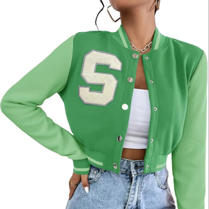 2026 OEM Service Custom Polyester/Cotton Casual Canvas Stand Collar Breathable Windproof Winter Varsity Letterman <b>Jacket</b> Unisex - Product Image 1