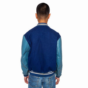 Low Moq Retro Vintage Men Letter bordado Logo Baseball Bomber Letterman Chaquetas Chaqueta universitaria de cuero personalizada para hombres - Product Image 5