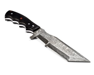 Couteau de chasse Full Tang de vente chaude pour hommes couteaux de suivi damas faits à la main avec gaine de transport horizontale - Product Image 3