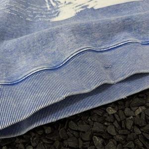 เสื้อฮู้ดดี้ผ้าเทอร์รี่หนา 380 กรัม แบบวินเทจฟอกสี ปักลายดิจิตอล สีน้ำเงิน สำหรับฤดูใบไม้ผลิ - Product Image 5