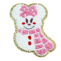 Patchs de Noël en chenille brodés à motifs divers vente en gros patchs personnalisés à repasser sur vêtements