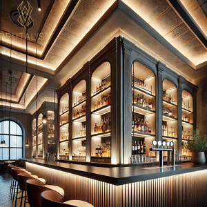 High-End Custom American Modern Led L-Shaped Marble <b>Bar</b> Counter Home <b>Bar</b> Display <b>Stand</b> Design Retail Store <b>Bar</b> Counter - Product Image 4