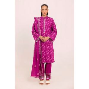 Conjunto de Traje Jacquard de 3 Piezas sin Costuras en Morado y Rosa para Mujer - Product Image 2