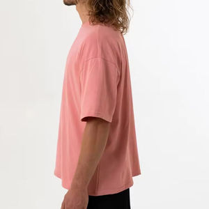 T-shirt personnalisé avec logo pour homme, streetwear, surdimensionné, haut court, t-shirt en coton lourd, épaules tombantes, coupe ample pour homme - Product Image 3