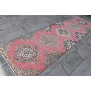 Turkish Rug, <b>Runner</b> 3.4x11.5 ft Rug, <b>Red</b> Floral Rug - Product Image 3
