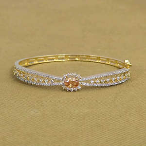 Kada que se puede abrir con rodio, 2 tonos, Zirconia cúbica incrustada, Pulseras de Moda - Product Image 5