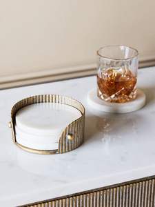 Natural Marble Coaster Set Handmade Stone Drink Coasters <b>Heat</b> <b>Resistant</b> <b>Table</b> <b>Protector</b> for Home Kitchen Dining - Product Image 4