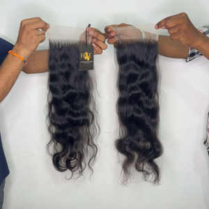 Cierre de encaje frontal transparente HD 5x5 6x6 con paquetes, cierre de encaje HD prearrancado, frontal de encaje de oreja a oreja - Product Image 1